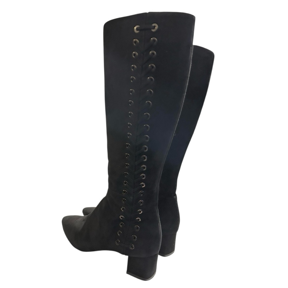 Aquatalia Women's Black Suede Size 8 Knee-High Riding Boots - Picture 4 of 12